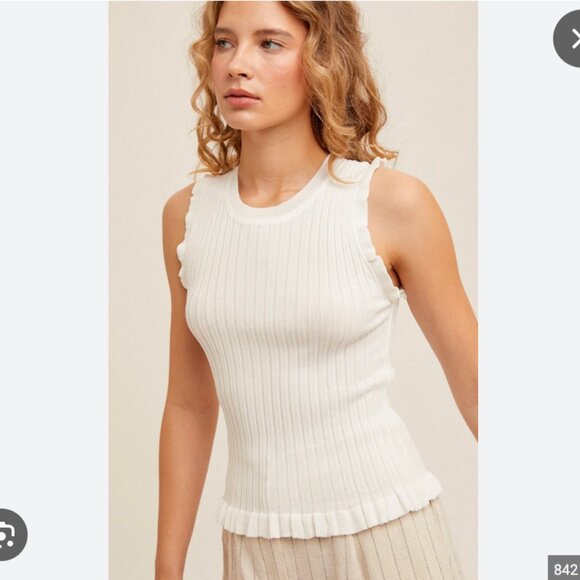 Gorgeous Ruffle Knit Ribbed Cami - Picture 6 of 6